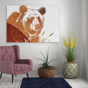 a painting of a bear in a living room