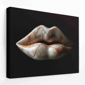 a painting of a woman's lips on a black background