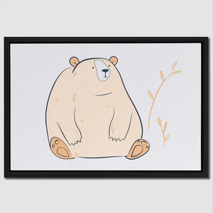 a drawing of a bear sitting on the ground