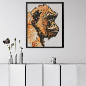 a picture of a monkey hanging on a wall