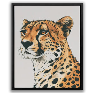 a picture of a cheetah on a white background