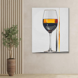 Midnight Elixir - Elegant Wine Glass Artwork - Luxury Wall Art 