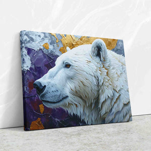 a painting of a polar bear on a wall