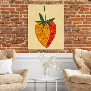 Multicolor Strawberry: Vibrant Fruit Art for Kitchen  - Luxury Wall Art 