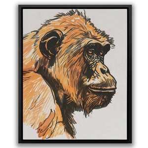 a drawing of a monkey on a white background