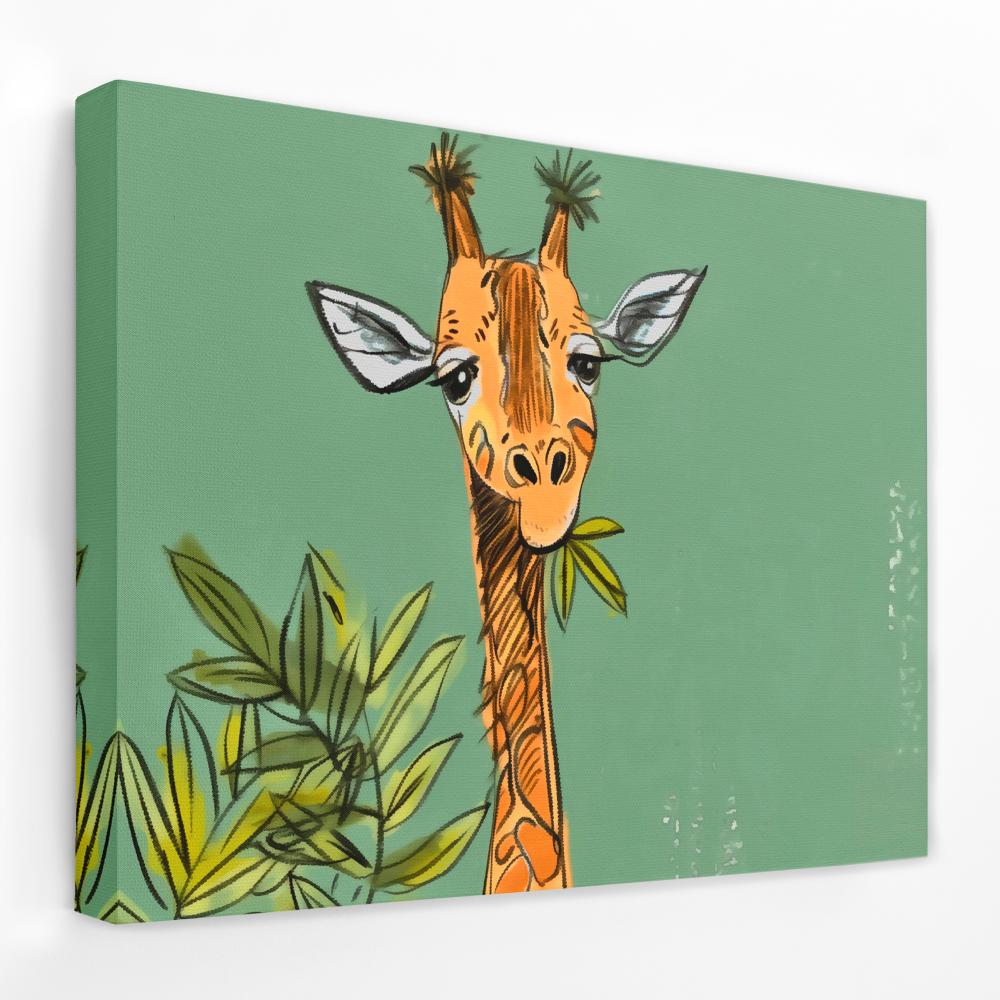 Wrapped Canvas buy Print - Whimsical Giraffe Painting