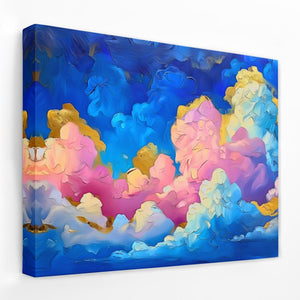 Pink and Blue Clouds Vibrant Cloudscape Wall Art - Luxury Wall Art 