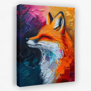 a painting of a fox on a canvas