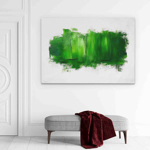 Green Patch Abstract Canvas Art - Luxury Wall Art 