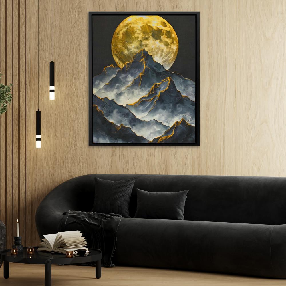 12x16 shops Original Painting Full Moon Wolf Mountain Landscape Acrylic Painting on 12x16 Canvas