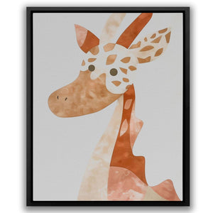 a painting of a giraffe on a white background