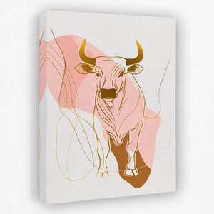 a painting of a bull on a white background