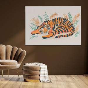 Napping Tiger: Peaceful Jungle Scene for Your Home - Luxury Wall Art 