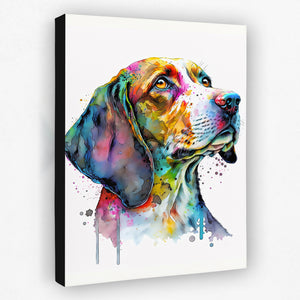 a painting of a dog on a white background