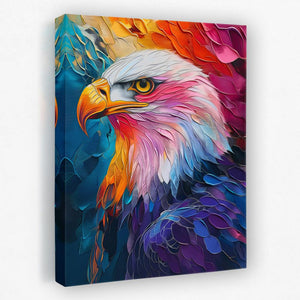 a colorful painting of an eagle on a canvas