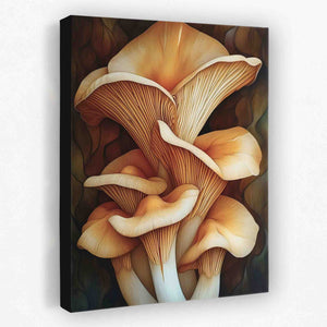 Huge Mushrooms - Earthy Tones Nature Canvas Print - Luxury Wall Art 