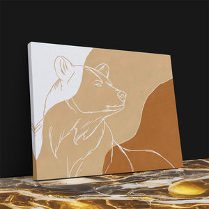 a painting of a bear on a marble surface