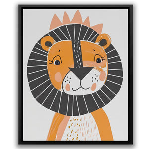 a picture of a lion with a black frame