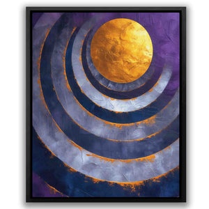 a painting of a yellow and blue circle