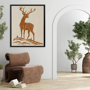 a picture of a deer standing in a room