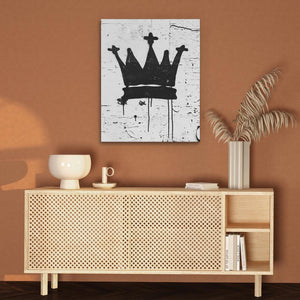 Black Crown: Bold Graffiti-Inspired Art for Urban Spaces - Luxury Wall Art 