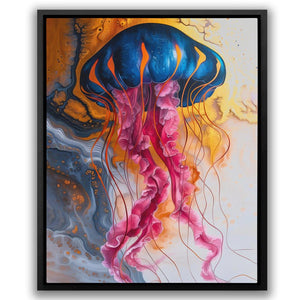 a painting of a jellyfish on a white background