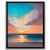 a painting of a sunset over the ocean