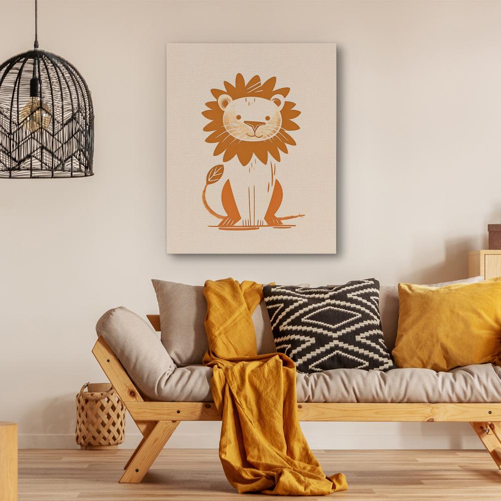 a picture of a lion on a canvas