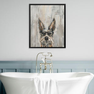 Dog With Glasses: Quirky Pet Portrait Art Print - Luxury Wall Art 