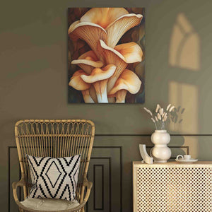 Huge Mushrooms - Earthy Tones Nature Canvas Print - Luxury Wall Art 