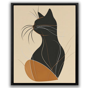 Figurative Feline Elegant Cat Art - Luxury Wall Art 