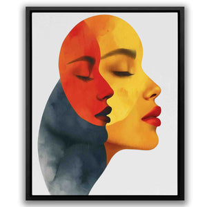 a painting of two women with their eyes closed