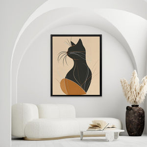 Figurative Feline Elegant Cat Art - Luxury Wall Art 