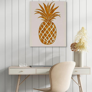 Juicy Pineapple Beige Art Print - Luxury Wall Art 