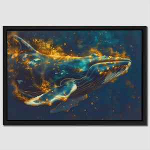 a painting of a humpback whale in the ocean