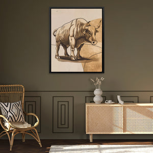 a picture of a rhino in a living room