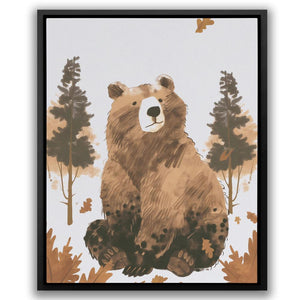 a picture of a bear sitting in the woods