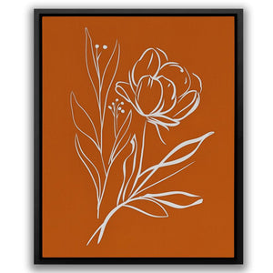 a picture of a flower on an orange background