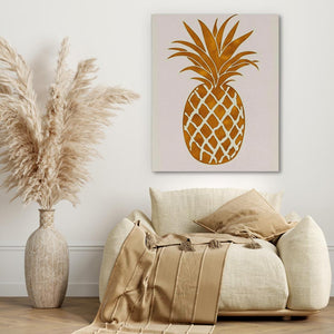 Juicy Pineapple Beige Art Print - Luxury Wall Art 