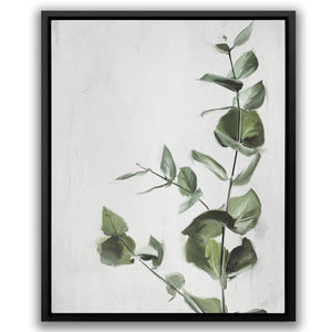 a painting of a plant with green leaves