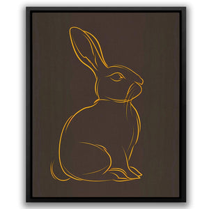 a drawing of a rabbit on a brown background