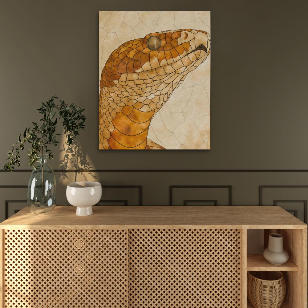 a painting of a snake on a wall