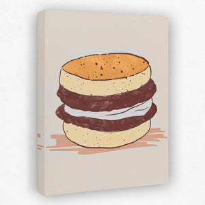 a painting of a hamburger on a white background