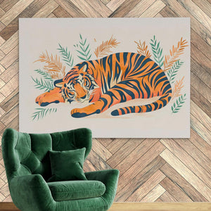 Napping Tiger: Peaceful Jungle Scene for Your Home - Luxury Wall Art 