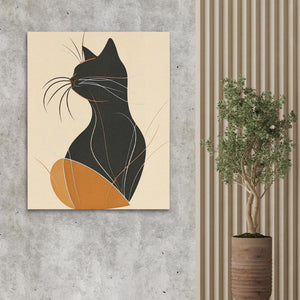 Figurative Feline Elegant Cat Art - Luxury Wall Art 