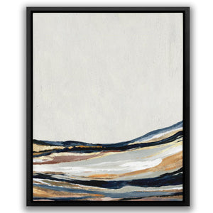 a painting with a white background and a black frame