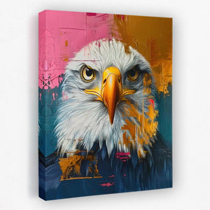 a painting of an eagle on a canvas