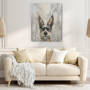 Dog With Glasses: Quirky Pet Portrait Art Print - Luxury Wall Art 