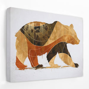 a painting of a bear on a white wall