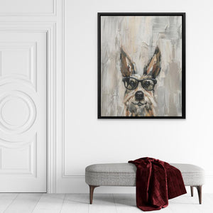 Dog With Glasses: Quirky Pet Portrait Art Print - Luxury Wall Art 